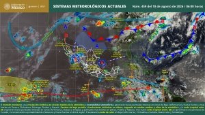 Lluvias puntuales intensas en zonas de Baja California Sur, Veracruz, Oaxaca y Chiapas