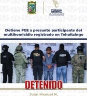 Detiene FGE a presunto participante del multihomicidio registrado en Tehuitzingo