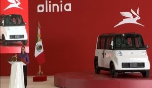 Claudia Sheinbaum presenta el auto Olinia dise&ntilde;ado en Puebla