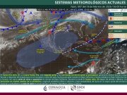 Ambiente fr&iacute;o, viento y lluvias fuertes sobre Baja California; as&iacute; como ambiente caluroso en gran parte del pa&iacute;s