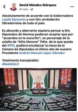 Aberrante que Ignacio Mier opere para imponer a “Alito” Moreno