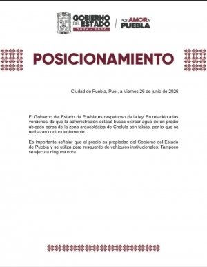 Gobierno de Puebla niega extracci&oacute;n de agua en predio cercano a la zona arqueol&oacute;gica de Cholula