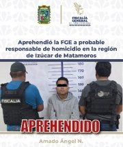 Aprehendi&oacute; la FGE a probable responsable de homicidio en la regi&oacute;n de Iz&uacute;car de Matamoros