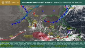 Lluvias puntuales muy fuertes en Jalisco, Sinaloa, Nayarit y Chiapas