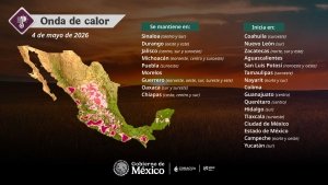 El d&iacute;a de hoy dar&aacute; inicio la onda de calor en quince estados de la Rep&uacute;blica Mexicana, manteniendose en zonas de Sinaloa, Durango, Jalisco, Michoac&aacute;n, Puebla, Morelos, Guerrero, Oaxaca y Chiapas