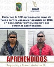 Esclarece la FGE agresi&oacute;n con arma de fuego contra una mujer ocurrida en 2023 en San Mart&iacute;n Texmelucan; hay dos personas aprehendidas