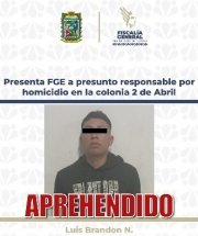 Presenta FGE a presunto responsable por homicidio en la colonia 2 de Abril