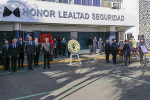 Preside Sergio Salomón homenaje a policía estatal que perdió la vida en cumplimiento de su deber