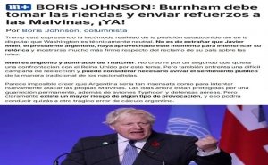 Boris Johnson pide enviar refuerzos militares a Malvinas; Milei es &ldquo;angl&oacute;filo y admirador de Thatcher&rdquo;: exprimer ministro brit&aacute;nico