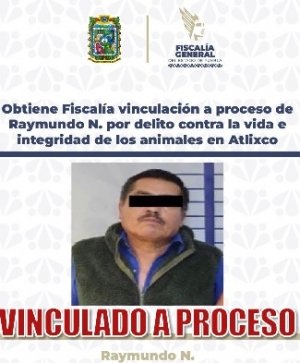 Obtiene Fiscal&iacute;a vinculaci&oacute;n a proceso de Raymundo N. por delito contra la vida e integridad de los animales en Atlixco