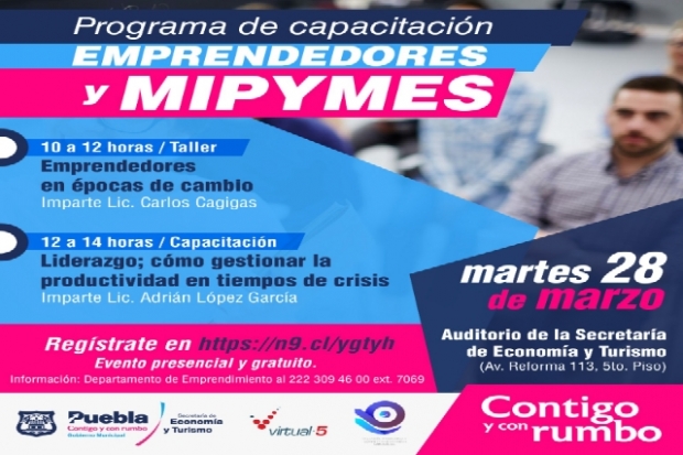 Ayuntamiento de Puebla invita a jornada de capacitación para emprendedores