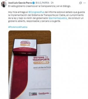 Garc&iacute;a Parra entrega informe al Congreso sobre los avances del Cablebus