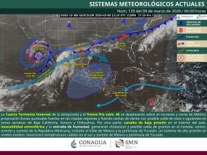Lluvias fuertes en Baja California, Baja California Sur, Sonora y Chihuahua y rachas fuertes de viento por efectos de la cuarta temporada invernal de la temporada sobre el noroeste de M&eacute;xico