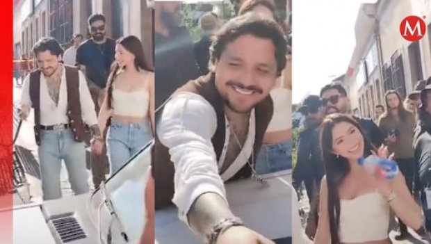 ¿No le gusta? Nodal sale con Ángela Aguilar a saludar a fans, pero la cantante no quiso estrecharles la mano