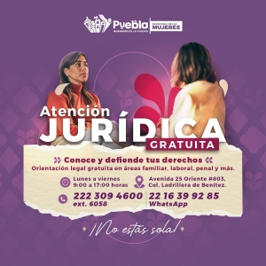 Gobierno de Pepe Chedraui fortalece la atenci&oacute;n jur&iacute;dica y psicol&oacute;gica para mujeres en Puebla capital