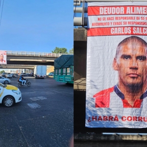 Colocan lona en Guadalajara exhibiendo de deudor alimenticio a futbolista Carlos Salcido