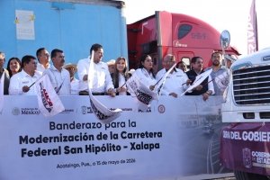 Armenta Mier encabeza banderazo de inicio a modernizaci&oacute;n de carretera federal San Hip&oacute;lito-Xalapa