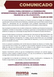 &ldquo;La impunidad no tiene cabida&rdquo;: Morena destaca trabajo de inteligencia en captura del tirador de la Atlixcayotl