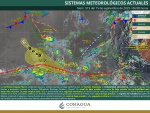 Lluvias intensas en zonas de Sonora, Chihuahua, Sinaloa, Nayarit, Puebla, Veracruz, Oaxaca y Chiapas