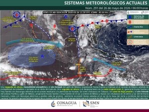 Se prev&eacute;n lluvias puntuales intensas en Tamaulipas y San Luis Potos&iacute; y puntuales muy fuertes en Nuevo Le&oacute;n, Oaxaca y Chiapas