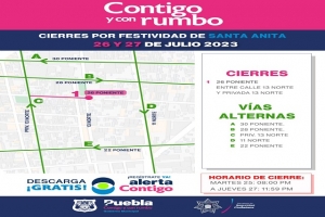Habrá cierres viales por festividades de Santiago apóstol y Santa Anita