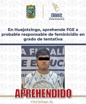 En Huejotzingo, aprehende FGE a probable responsable de feminicidio en grado de tentativa