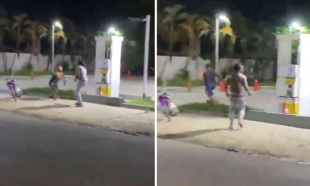 Imágenes sensibles: Hombres pelean a machetazos en la calle y uno pierde la mano ( VIDEO )