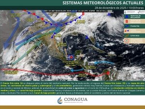 Lluvias puntuales fuertes en Chiapas y Quintana Roo