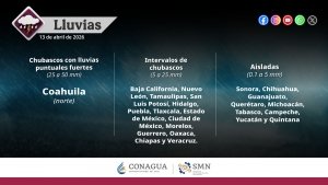 Lluvias puntuales fuertes