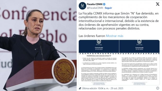 Sheinbaum y Fiscalía CDMX confirman detención de Simón Levy; él lo niega