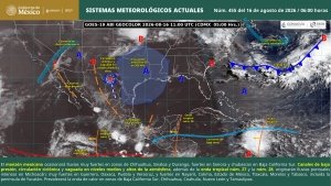 Se pronostican lluvias puntuales muy fuertes en Chihuahua, Sinaloa, Durango, Jalisco, Guerrero, Oaxaca, Puebla y Veracruz, con puntuales intensas en Michoac&aacute;n