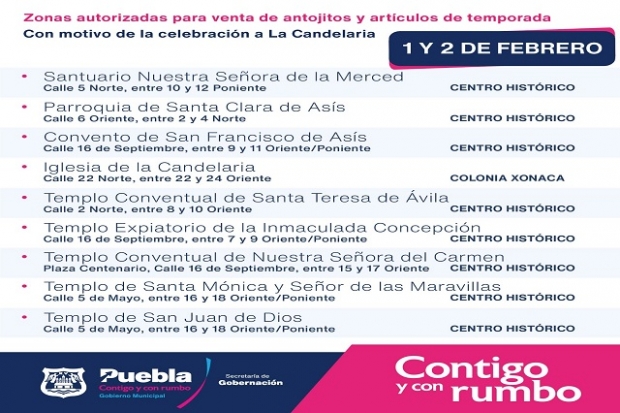 Por festejos a la Candelaria, gobernación municipal autoriza venta de antojitos