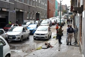 Gobierno de Pepe Chedraui despliega atenci&oacute;n en el Centro Hist&oacute;rico; las lluvias dejaron &uacute;nicamente da&ntilde;os materiales