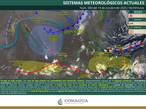 Lluvias puntuales intensas en Veracruz, Oaxaca, Chiapas, Tabasco y Campeche
