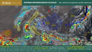 Se prev&eacute;n lluvias puntuales intensas en zonas de Oaxaca y Chiapas.