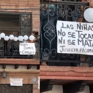 Velorio de Camila en Taxco: &quot;Ayer te buscábamos, hoy te lloramos&quot;, con pancartas exigen justicia