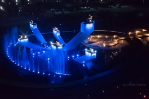 Ayuntamiento de Puebla ilumina de azul las principales fuentes con motivo de fiestas navideñas