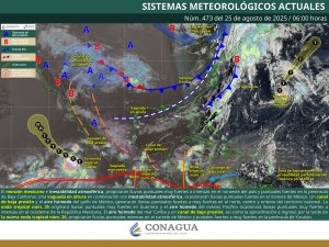 Lluvias puntuales intensas en Durango, Sinaloa, Nayarit, Jalisco, Veracruz, Oaxaca, Chiapas y Tabasco