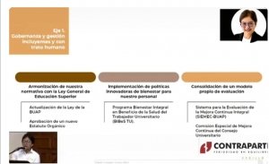 Lilia Cedillo propone gestión humanista y evaluación continua para la BUAP