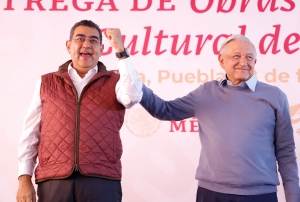 En Puebla, AMLO entrega obras del patrimonio cultural