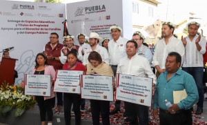 Desde San Nicolás de los Ranchos, Sergio Salomón ratifica respaldo a los 217 alcaldes de Puebla