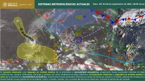 Lluvias puntuales intensas en zonas de Baja California Sur, Sonora, Chihuahua, Durango, Sinaloa, Veracruz, Oaxaca y Yucat&aacute;n