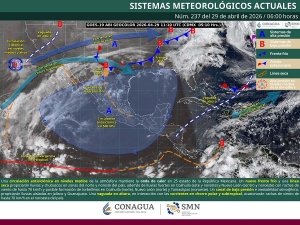 Lluvias fuertes sobre Coahuila y Nuevo Le&oacute;n, adem&aacute;s de viento fuerte con tolvaneras y torbellinos en el norte y noreste del pa&iacute;s