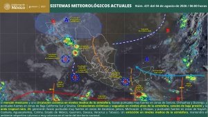 Se pronostican lluvias puntuales muy fuertes en zonas de Sonora, Chihuahua, Durango, Zacatecas, Jalisco, Michoac&aacute;n y Chiapas