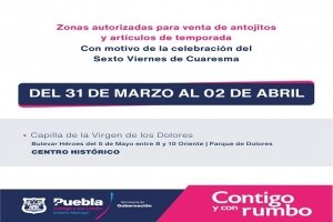 Por sexto viernes de cuaresma habrá venta de antojitos en el parque de Dolores